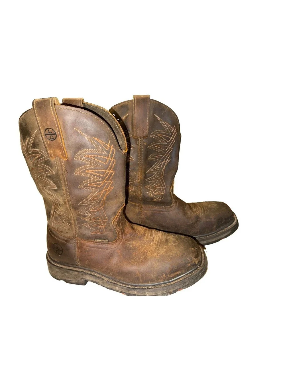 Men’s Size 8 Lincoln Outfitters Square Toe -brown Work Boot Style L9Q85